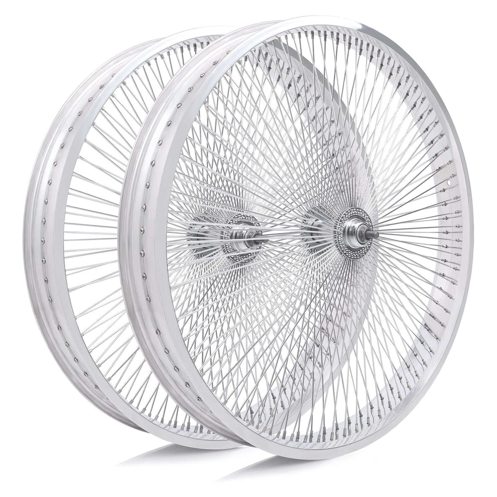 Tracer WH-TR7526140 26"x3"x13Gx140H Aluminum Polish FAT Rims Wheel Set.