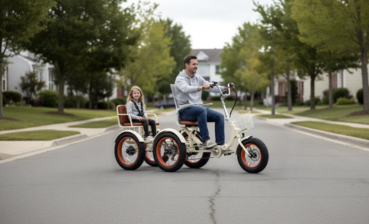 Simple Glide Fat Tire 750W  Recumbent E Trike 2026 w/ Footrest & Hitch Connector