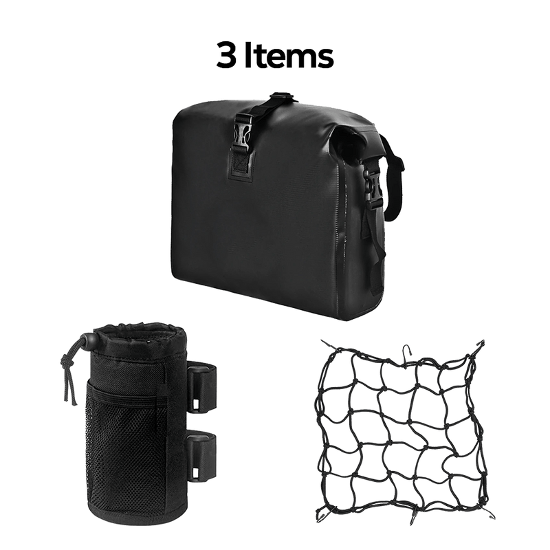 Viribus Accessories Package - Handlebar Bag & Bottle Holder & Cargo Net