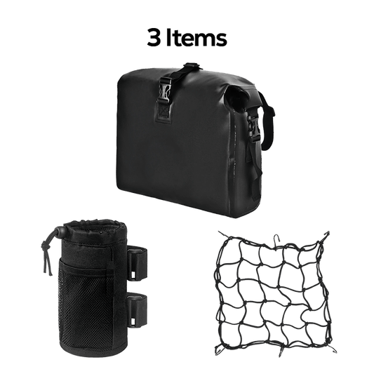 Viribus Accessories Package - Handlebar Bag & Bottle Holder & Cargo Net