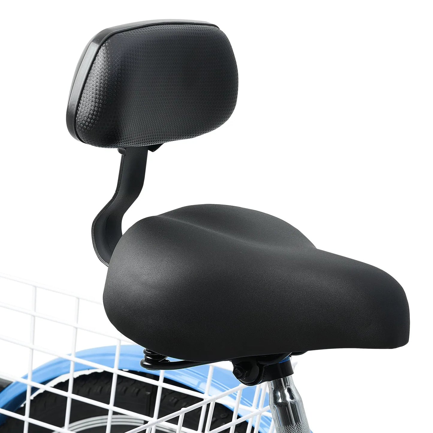 VEVOR Adult Tricycles Bike, 7 Speed Adult Trikes, 20 Inch Three-Wheeled Bicycles, Carbon Steel Cruiser Bike with Basket and Adjustable Seat, Picnic Shopping Tricycles for Seniors, Women, Men (Blue)