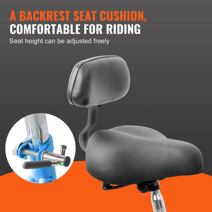 VEVOR Adult Tricycles Bike, 24 Inch Three-Wheeled Bicycles, 3 Wheel Bikes Trikes, Carbon Steel Cruiser Bike with Basket & Adjustable Seat, Picnic Shopping Tricycles for Seniors, Women, Men (Blue)