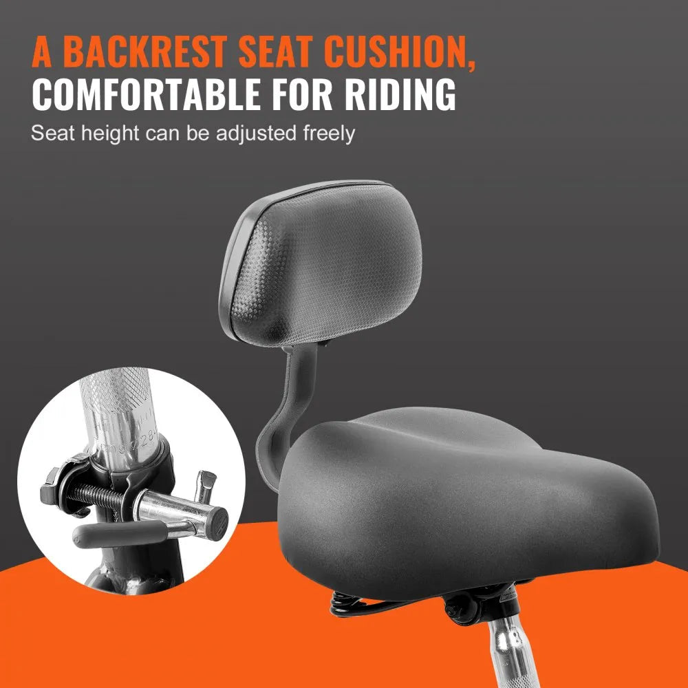 VEVOR Adult Tricycles Bike, 20 Inch Three-Wheeled Bicycles, 3 Wheel Bikes Trikes, Carbon Steel Cruiser Bike with Basket & Adjustable Seat, Picnic Shopping Tricycles for Seniors, Women, Men (Black)