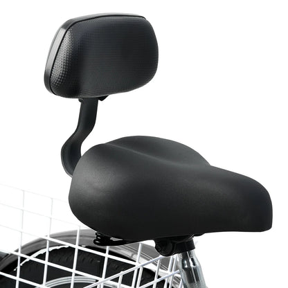 VEVOR Adult Tricycles Bike, 7 Speed Adult Trikes, 24 Inch Three-Wheeled Bicycles, Carbon Steel Cruiser Bike with Basket and Adjustable Seat, Picnic Shopping Tricycles for Seniors, Women, Men (Black)