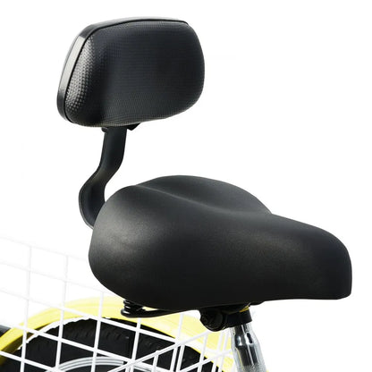 VEVOR Adult Tricycles Bike, 7 Speed Adult Trikes, 24 Inch Three-Wheeled Bicycles, Carbon Steel Cruiser Bike with Basket and Adjustable Seat, Picnic Shopping Tricycles for Seniors, Women, Men (Yellow)