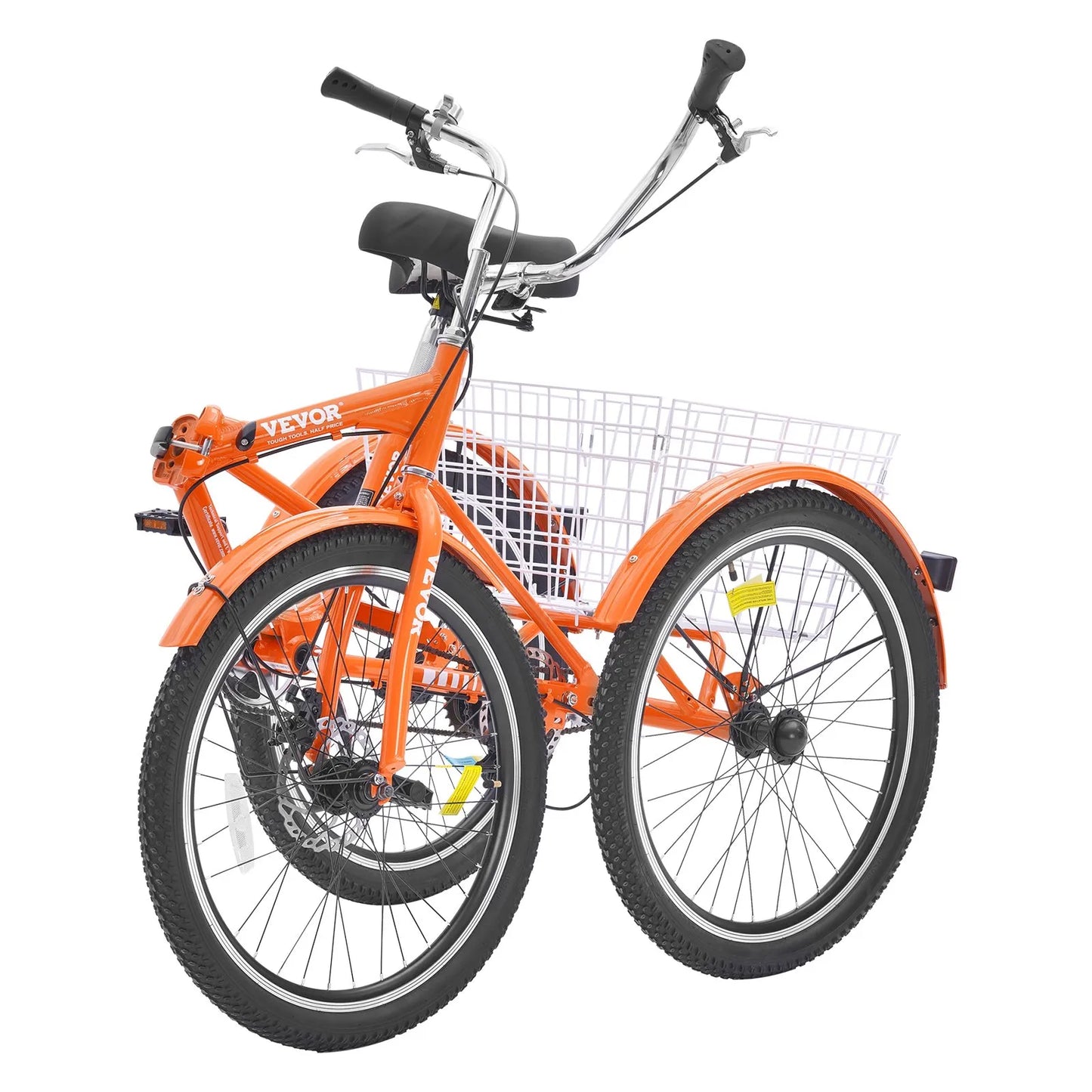 VEVOR Folding Adult Tricycle, 20-Inch Adult Folding Trikes, Lightweight Aluminum Alloy 3 Wheel Cruiser Bike with Large Rear Basket, Shopping Picnic Foldable Tricycles for Adults, Women, Men, Seniors